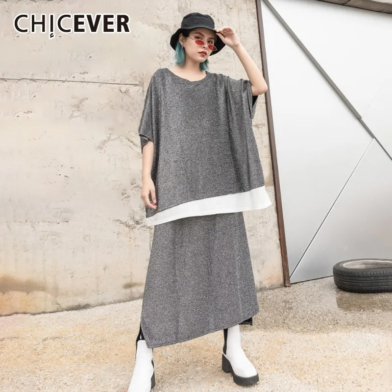 CHICEVER Summer Casual Sequined Women Two Piece Suit O Neck Pullover T-shirt With Elastic High Waist Mid Skirts Sets 2019 Tide
CHICEVER Summer Casual Sequined Women Two Piece Suit O Neck Pullover T-shirt With Elastic High Waist Mid Skirts Sets 2019 Tide