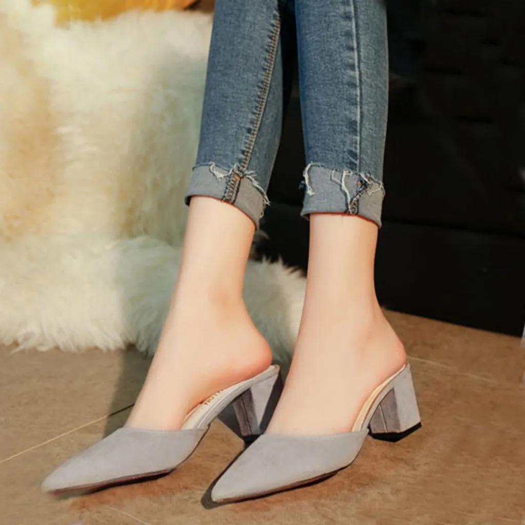 2019 fashion shoes woman 's Casual Point Toe Square Heel Sandals Med Heels Outdoor Slippers summer style women slippers zapatos
2019 fashion shoes woman 's Casual Point Toe Square Heel Sandals Med Heels Outdoor Slippers summer style women slippers zapatos