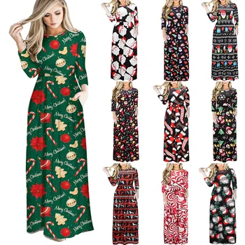 Family Matching Clothes 2019 Christmas Mother and Daughter Long Sleeve Dress Europe and America Print Women Maxi Dresses QZ102
Family Matching Clothes 2019 Christmas Mother and Daughter Long Sleeve Dress Europe and America Print Women Maxi Dresses QZ102