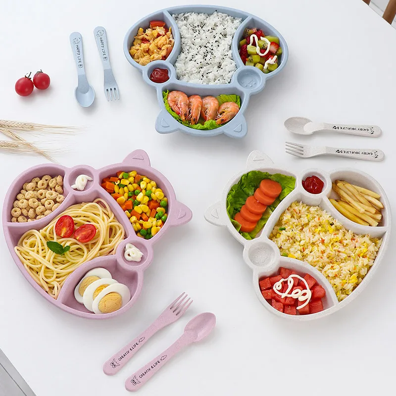 Rice Shell Material Cat Styling Plate Children's Rice Plate Grid Tray Home Baby Tableware Complementary Food Plate Lunch Plate
Rice Shell Material Cat Styling Plate Children's Rice Plate Grid Tray Home Baby Tableware Complementary Food Plate Lunch Plate