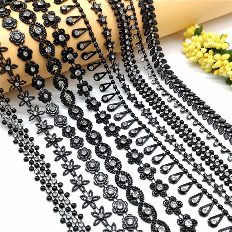 1 yard Rhinestone Chain Black Crystal Chain Sew On Trims Wedding Dress Costume Applique
1 yard Rhinestone Chain Black Crystal Chain Sew On Trims Wedding Dress Costume Applique