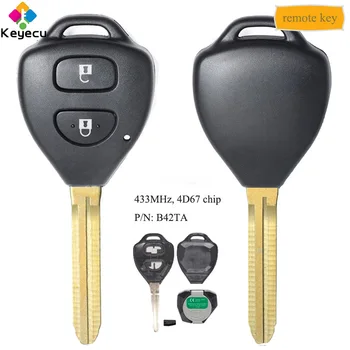 KEYECU Replacement Remote Car Key With 2 Buttons & 433MHz & 4D67 Chip - FOB for Toyota Hilux Vigo Fortuner 4Runner iQ P/N: B42TA
KEYECU Replacement Remote Car Key With 2 Buttons & 433MHz & 4D67 Chip - FOB for Toyota Hilux Vigo Fortuner 4Runner iQ P/N: B42TA