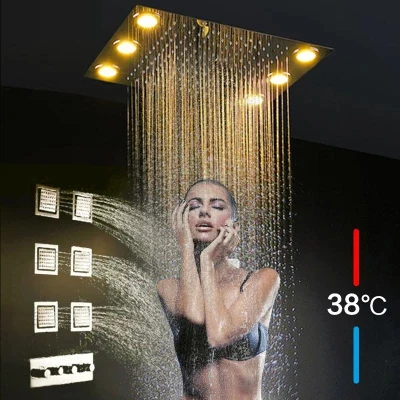 Luxury LED Embedded Shower Suite, Wall Mounted Multifunctional Shower Flush Raindance Waterfall Overhead Top Sprayer shower set
Luxury LED Embedded Shower Suite, Wall Mounted Multifunctional Shower Flush Raindance Waterfall Overhead Top Sprayer shower set