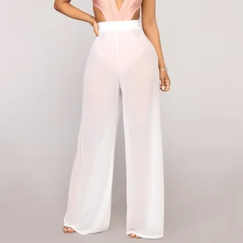 Women Sexy Perspective Wide Leg Pants See Through Solid High Waist Pants Casual Thin Loose Trousers
Women Sexy Perspective Wide Leg Pants See Through Solid High Waist Pants Casual Thin Loose Trousers