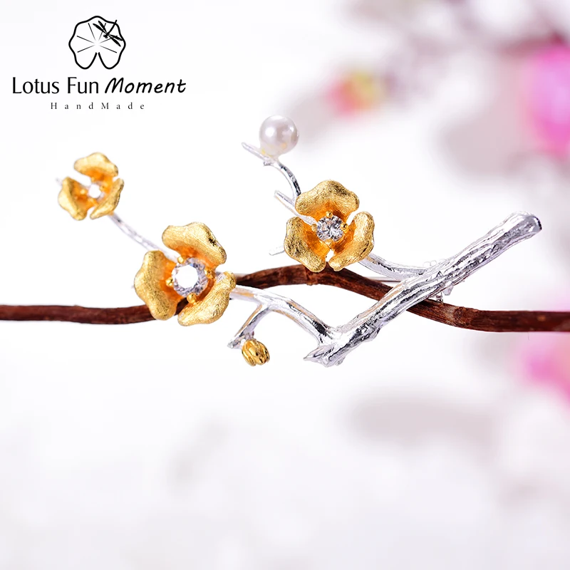 Lotus Fun Moment Real 925 Sterling Silver Designer Fashion Jewelry Delicated Plum Blossom Flower Brooches for Women Brincos
Lotus Fun Moment Real 925 Sterling Silver Designer Fashion Jewelry Delicated Plum Blossom Flower Brooches for Women Brincos