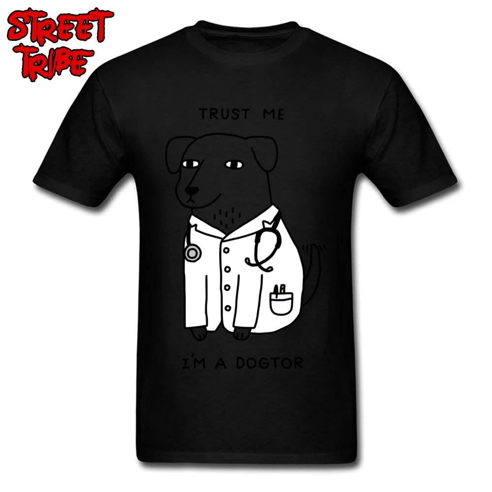 Men Top T-shirts Dogtor Design Tees 100% Cotton Crewneck Short Sleeve Crazy Tops & Tees Summer Autumn Top Quality Dogtor black