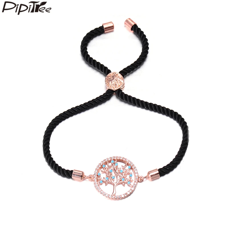 Pipitree Micro Paved CZ Zircon Round Life Tree Charm Bracelet with Tree Slider Adjustable Braided Bracelets & Bangles for Women
Pipitree Micro Paved CZ Zircon Round Life Tree Charm Bracelet with Tree Slider Adjustable Braided Bracelets & Bangles for Women