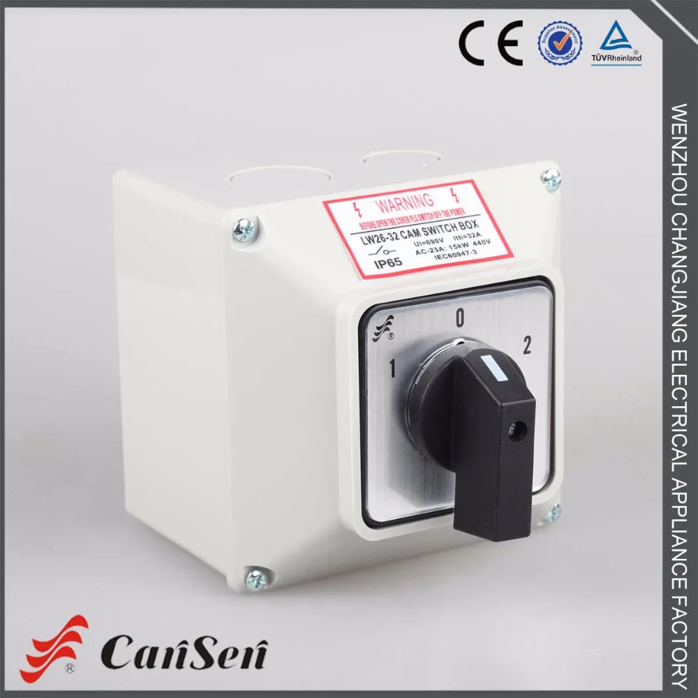 AC 440V Ui 660V 32A Changeover Switch 1-0-2 1P 4 terminals with IP65 protective box waterproof switch
AC 440V Ui 660V 32A Changeover Switch 1-0-2 1P 4 terminals with IP65 protective box waterproof switch