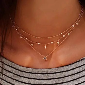 Triple Layered Necklace For Women Dainty Jewelry Crystal Beads Layering Necklace Set Gift Collier Femme Gold Choker Necklace 
Triple Layered Necklace For Women Dainty Jewelry Crystal Beads Layering Necklace Set Gift Collier Femme Gold Choker Necklace