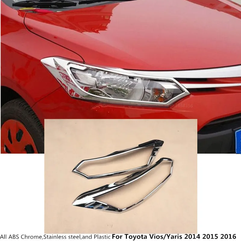 Top Car cover detector ABS Chrome front Light Lamp Trim frame 2pcs Accessories fit For Toyota Vios/Yaris/sedan 2014 2015 2016
Top Car cover detector ABS Chrome front Light Lamp Trim frame 2pcs Accessories fit For Toyota Vios/Yaris/sedan 2014 2015 2016