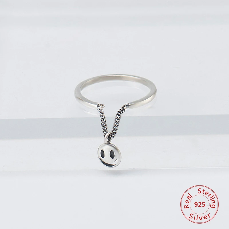 Smile Face Chain Personality Hollow Multiple Rings Simple Adjustable Thai Silver Ring For Women 925 Sterling Silver Jewelry
Smile Face Chain Personality Hollow Multiple Rings Simple Adjustable Thai Silver Ring For Women 925 Sterling Silver Jewelry