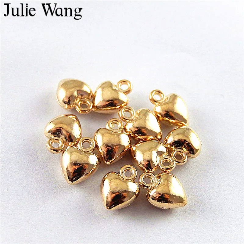 Золотая подвеска в форме сердца Julie Wang 5 50 шт. маленькие бусины для браслета