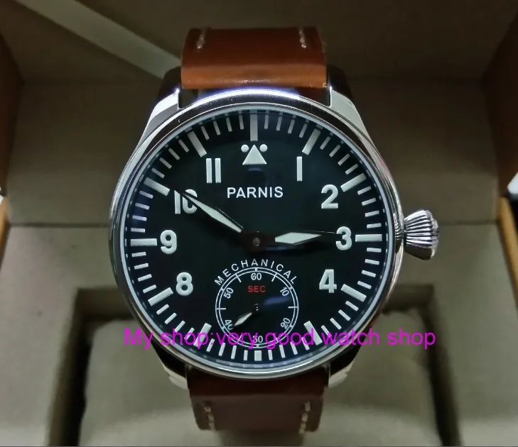 Blue luminous 44mm parnis Black dial 6498 / ST3621 Mechanical Hand Wind movement men's watches Mechanical watches 0143A
Blue luminous 44mm parnis Black dial 6498 / ST3621 Mechanical Hand Wind movement men's watches Mechanical watches 0143A