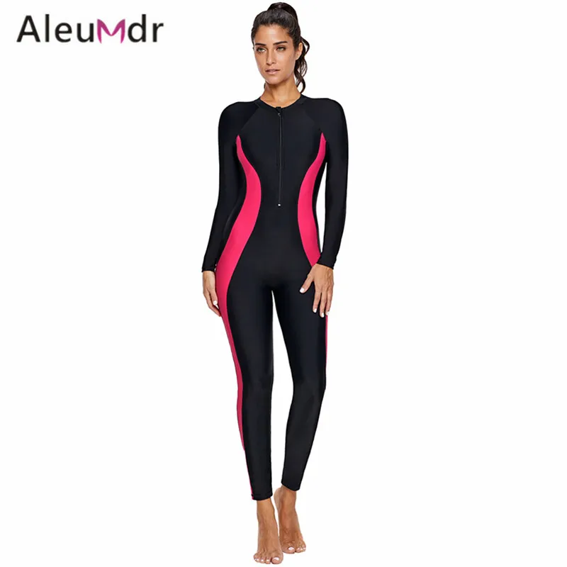 Aleumdr Lady One Piece Rashguard Women Fitness Black Colorblock Surfing Sport Suit LC410891 Trajes De Ba O Las Mujeres | Спорт и