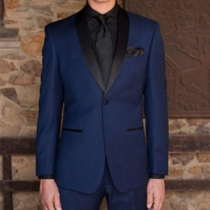 NoEnName_Null Handsome Blue Wedding Suits for Men suit Black Shawl Lapel Groom Tuxedos (Jacket+Pants+tie) One Button Mens Suits
NoEnName_Null Handsome Blue Wedding Suits for Men suit Black Shawl Lapel Groom Tuxedos (Jacket+Pants+tie) One Button Mens Suits