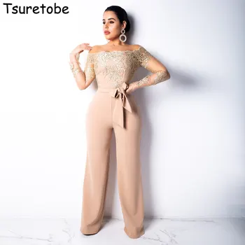 Tsuretobe Off Shoulder Floral Lace Jumpsuit Women Fashion Bodycon Sexy Wide Leg Jumpsuit Bandage Boho Casual Jumpsuit Female
Tsuretobe Off Shoulder Floral Lace Jumpsuit Women Fashion Bodycon Sexy Wide Leg Jumpsuit Bandage Boho Casual Jumpsuit Female