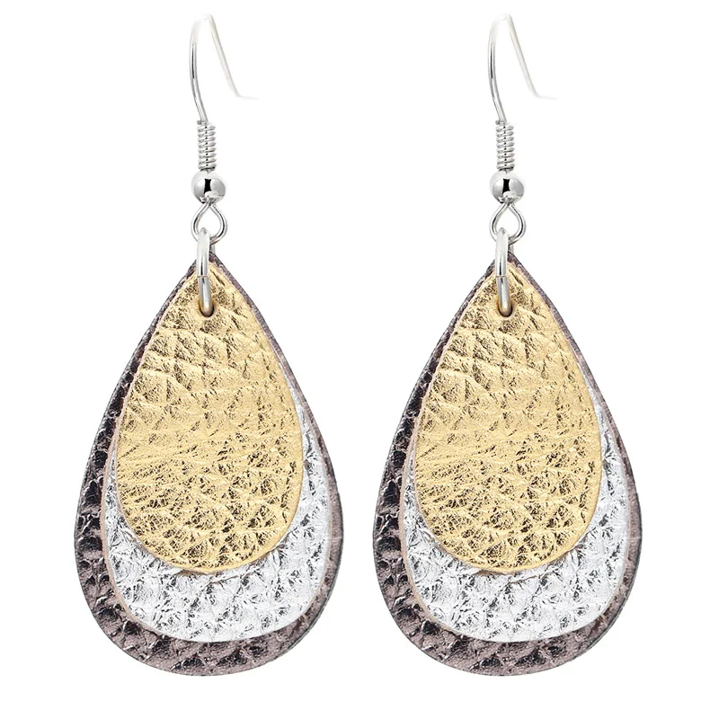 MINHIN Genuine Leather Earrings for Women Multicolor 3 Layers Statement Earrings New Fashion Wedding Jewelry Gift
MINHIN Genuine Leather Earrings for Women Multicolor 3 Layers Statement Earrings New Fashion Wedding Jewelry Gift