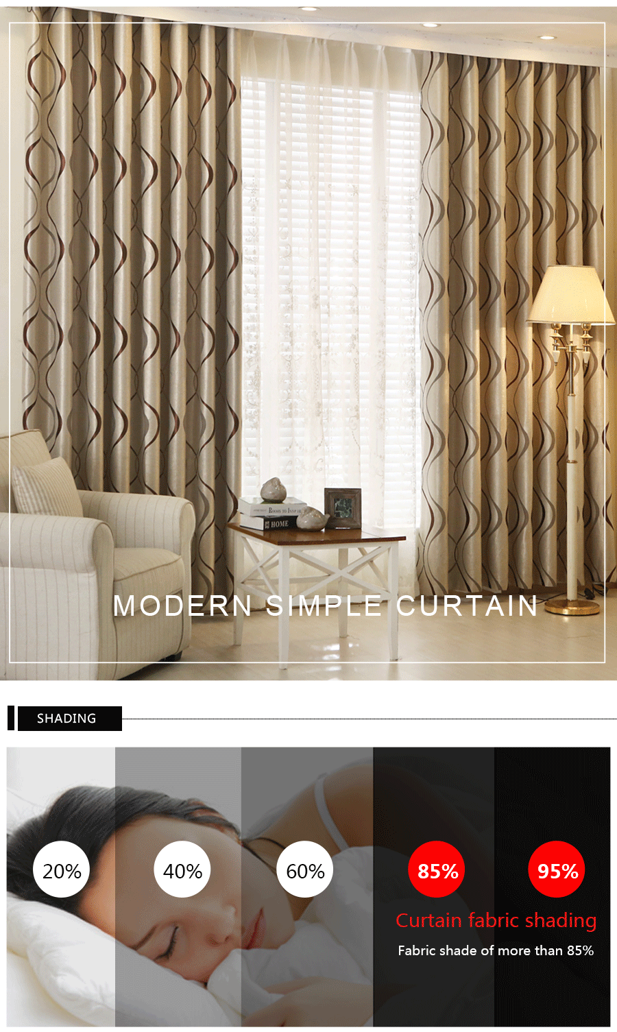 2019 Thick Luxury Wavy Striped Curtain Design For Living Room