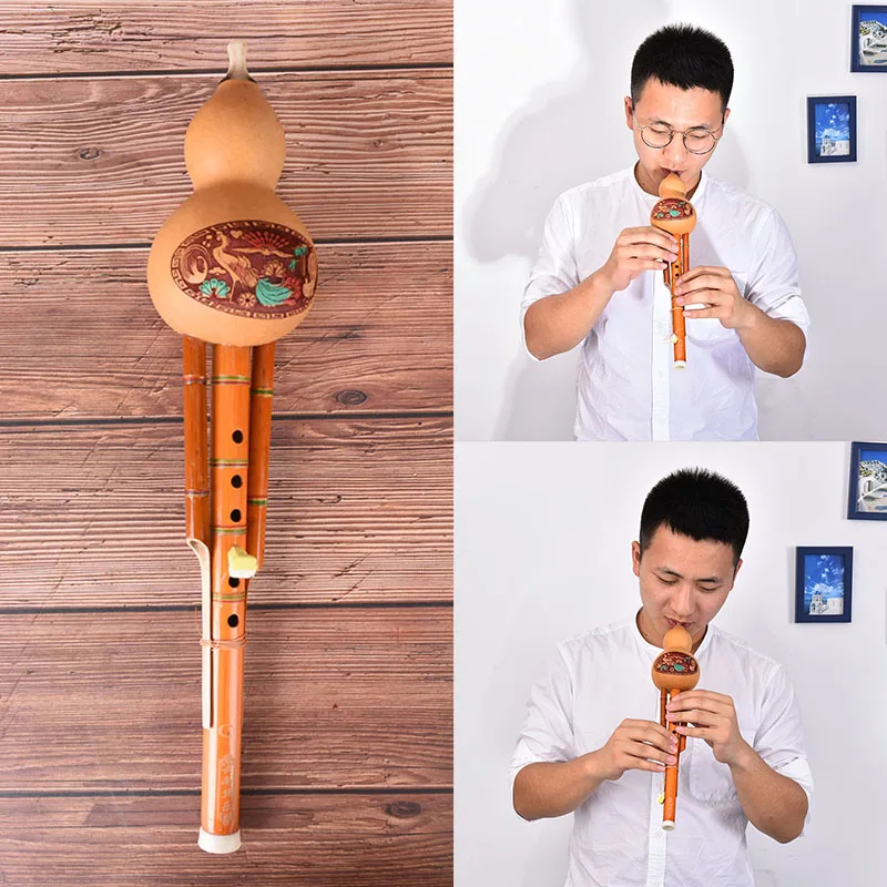 1pc Professional C Key Natural Gourd Ethnic for Woodwind Instruments Lover Chinese Traditional Hulusi Bamboo Flute
1pc Professional C Key Natural Gourd Ethnic for Woodwind Instruments Lover Chinese Traditional Hulusi Bamboo Flute
