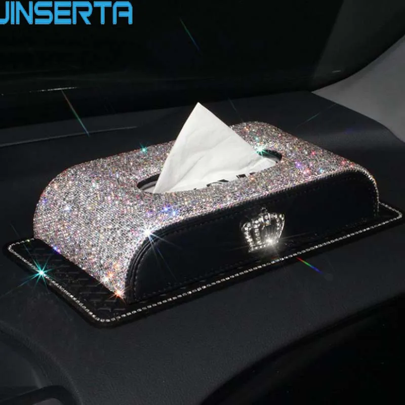 JINSERTA PU Leather Car Tissue Paper Storage Box Contaier Crown Rhinestone Covered Holder Car Accessories For Women Girls
JINSERTA PU Leather Car Tissue Paper Storage Box Contaier Crown Rhinestone Covered Holder Car Accessories For Women Girls