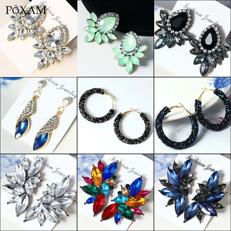 POXAM 2019 Fashion Geometric Colorful Zircon Crystal Earrings for Women Vintage Female Ear Stud Earring India Jewelry Statement
POXAM 2019 Fashion Geometric Colorful Zircon Crystal Earrings for Women Vintage Female Ear Stud Earring India Jewelry Statement