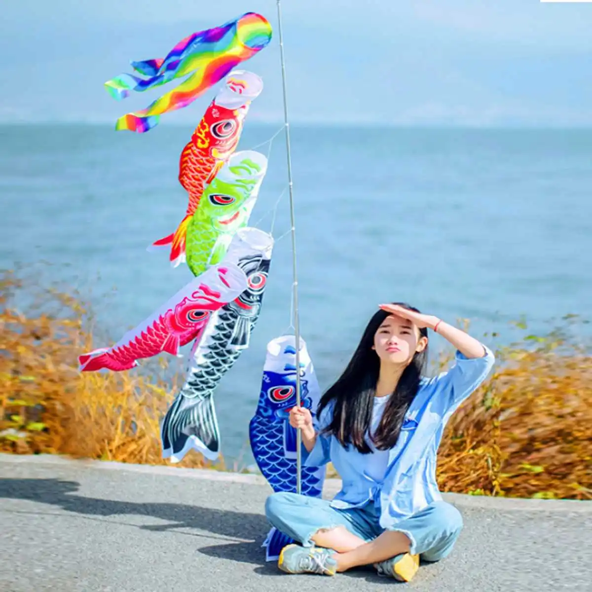 70cm Blue Koi Nobori Japanese Style Colorful Carp Wind Sock Koinobori Fish Anime Fish Flags Kite Flag Hanging Decor
70cm Blue Koi Nobori Japanese Style Colorful Carp Wind Sock Koinobori Fish Anime Fish Flags Kite Flag Hanging Decor