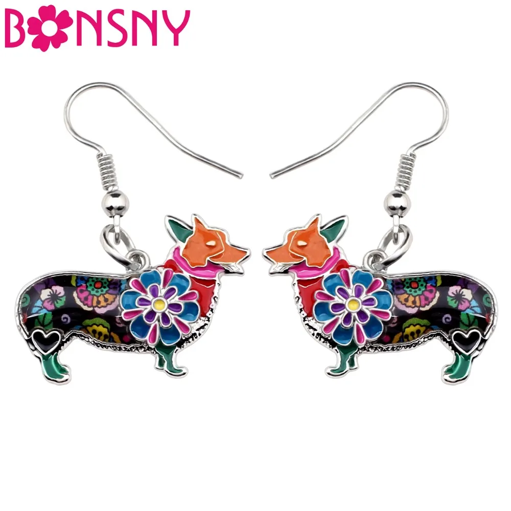 Bonsny Enamel Alloy Floral Welsh Corgi Pembroke Dog Earrings Dangle Drop Long Novelty Ladies Jewelry For Girls Women Teens Gifts
Bonsny Enamel Alloy Floral Welsh Corgi Pembroke Dog Earrings Dangle Drop Long Novelty Ladies Jewelry For Girls Women Teens Gifts