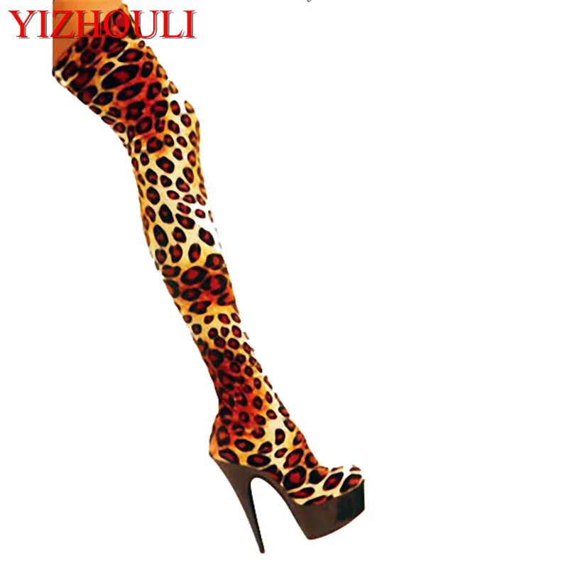 Fashion 15cm Leopard Print Leather Sexy High Heels 6 Inch Platform Women Over Knee Thigh High Boots Sexy Boots
Fashion 15cm Leopard Print Leather Sexy High Heels 6 Inch Platform Women Over Knee Thigh High Boots Sexy Boots