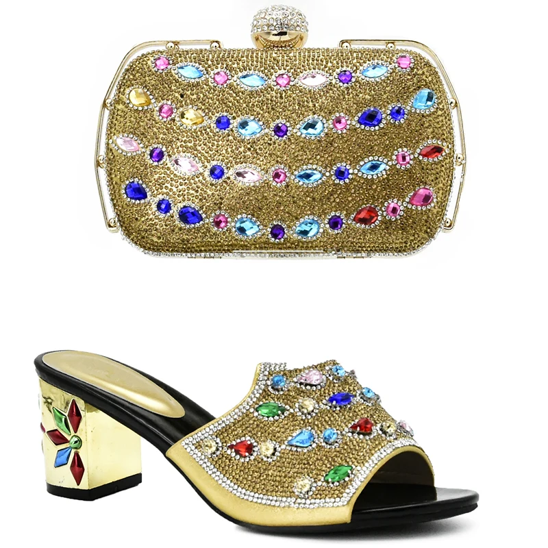 Latest Design Gold Color Italian Matching Shoe and Bag Set Rhinestone Gold Shoe and Bag Set Shoe and Bag Set for Party In Women
Latest Design Gold Color Italian Matching Shoe and Bag Set Rhinestone Gold Shoe and Bag Set Shoe and Bag Set for Party In Women