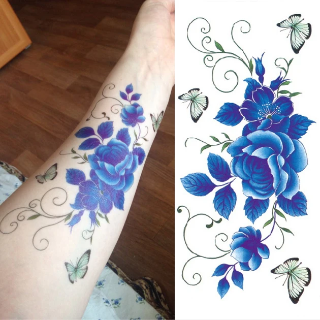 Waterproof Temporary Tattoo Sticker waist henna blue flower butterfly tatto stickers flash tatoo fake tattoos for women girl
Waterproof Temporary Tattoo Sticker waist henna blue flower butterfly tatto stickers flash tatoo fake tattoos for women girl