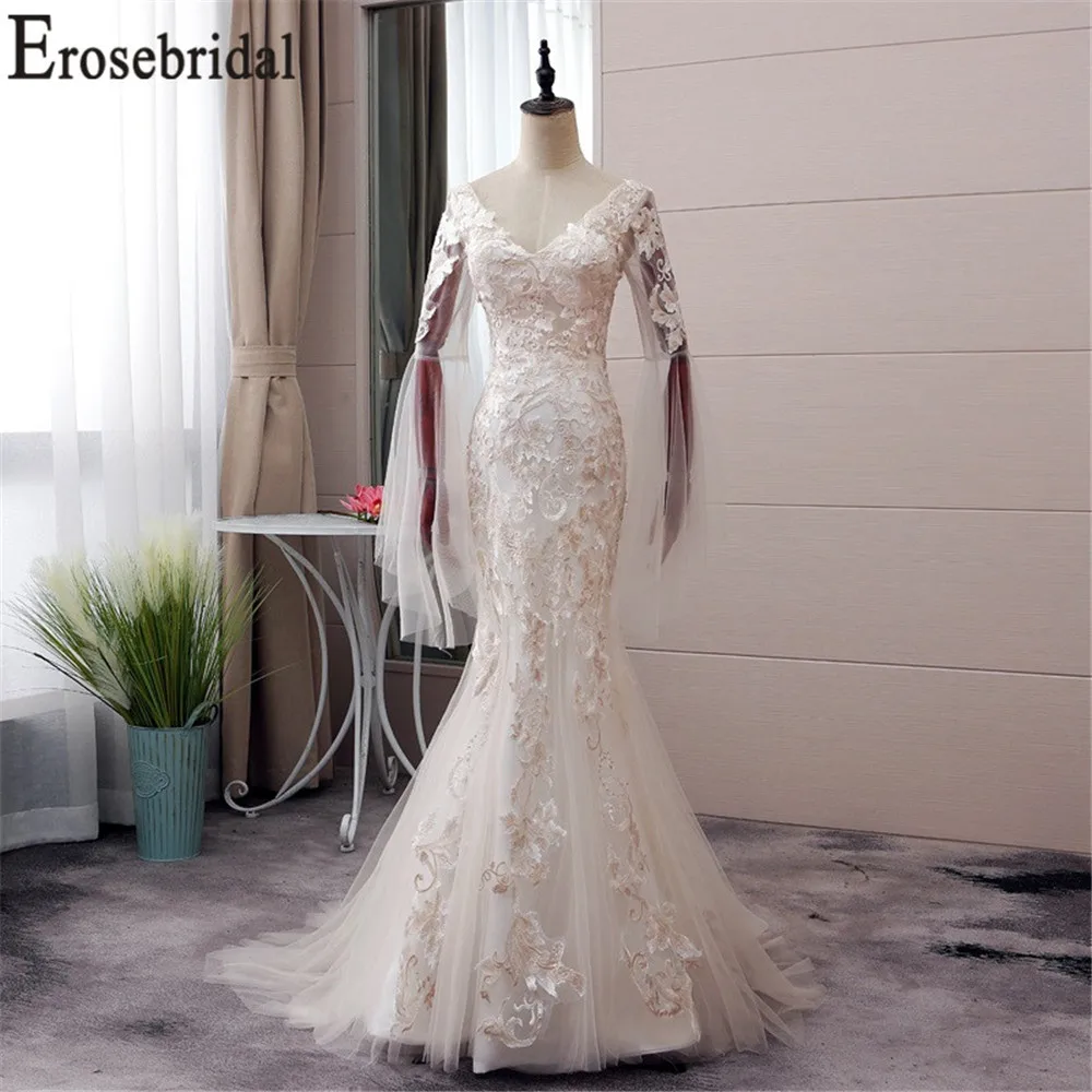 Erosebridal New Arrival Mermaid Wedding Dresses 2019 V-Neck Women Bridal Dress Sexy Open Back Vestidos De Noiva Full Sleeve Gown
Erosebridal New Arrival Mermaid Wedding Dresses 2019 V-Neck Women Bridal Dress Sexy Open Back Vestidos De Noiva Full Sleeve Gown