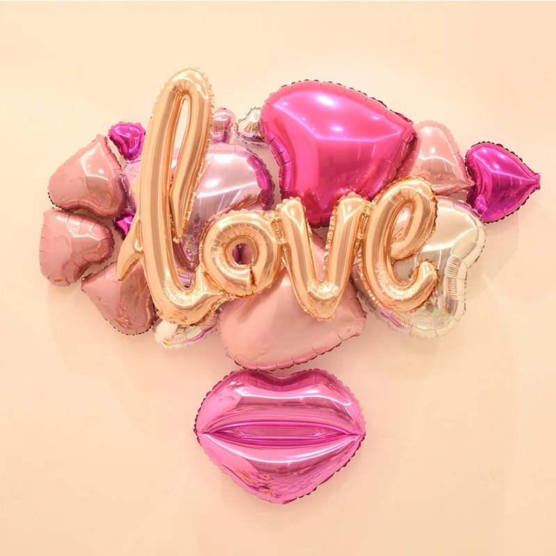 High quality LOVE Heart + Love Letter + Kiss Foil Balloon Set Wedding DIY Decoration Suit Inflatable Balls Party Supplies 
High quality LOVE Heart + Love Letter + Kiss Foil Balloon Set Wedding DIY Decoration Suit Inflatable Balls Party Supplies