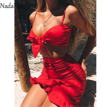 Nadafair Ruffles Sexy Two Pieces Set Women Off Shoulder Bow Tied Crop Top Club Bodycon Mini Skirts Summer Beach Party Women Sets
Nadafair Ruffles Sexy Two Pieces Set Women Off Shoulder Bow Tied Crop Top Club Bodycon Mini Skirts Summer Beach Party Women Sets