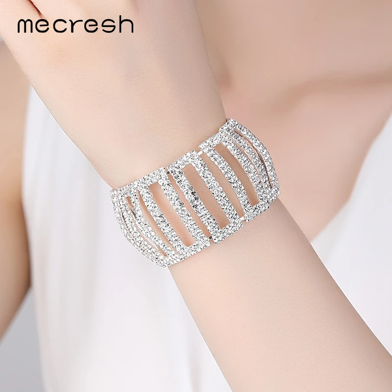 Mecresh Simple Geometric Rhinestone Bracelets & Bangles for Women Silver Color Width Bridal Wedding Bangles Party Jewelry MSL345
Mecresh Simple Geometric Rhinestone Bracelets & Bangles for Women Silver Color Width Bridal Wedding Bangles Party Jewelry MSL345