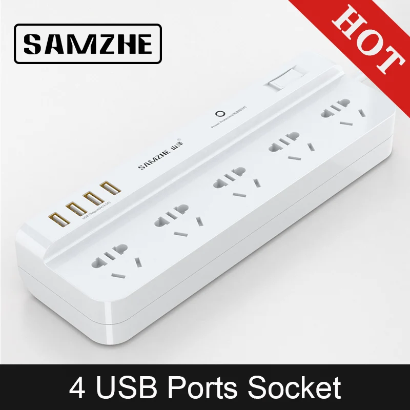 SAMZHE Power Strip Socket Portable Strip Plug Adapter with 3 USB Port Multifunctional Smart Home Electronics
SAMZHE Power Strip Socket Portable Strip Plug Adapter with 3 USB Port Multifunctional Smart Home Electronics