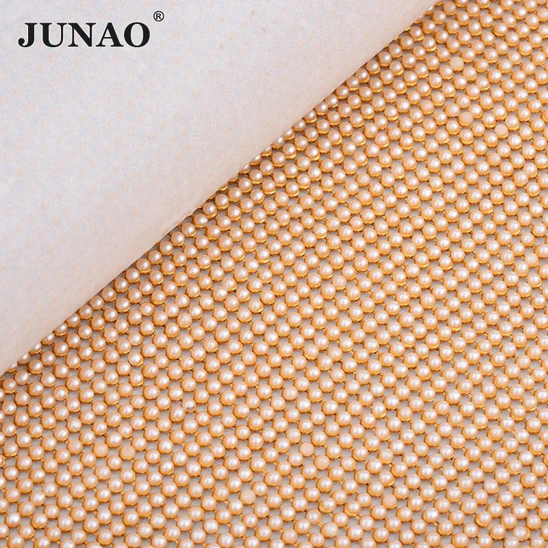 JUNAO 45*120cm White Pearl Chain Hotfix Rhinestones Mesh Sheet Gold Aluminum Fabric Crystal Trim Pearl Beads Applique for Crafts
JUNAO 45*120cm White Pearl Chain Hotfix Rhinestones Mesh Sheet Gold Aluminum Fabric Crystal Trim Pearl Beads Applique for Crafts