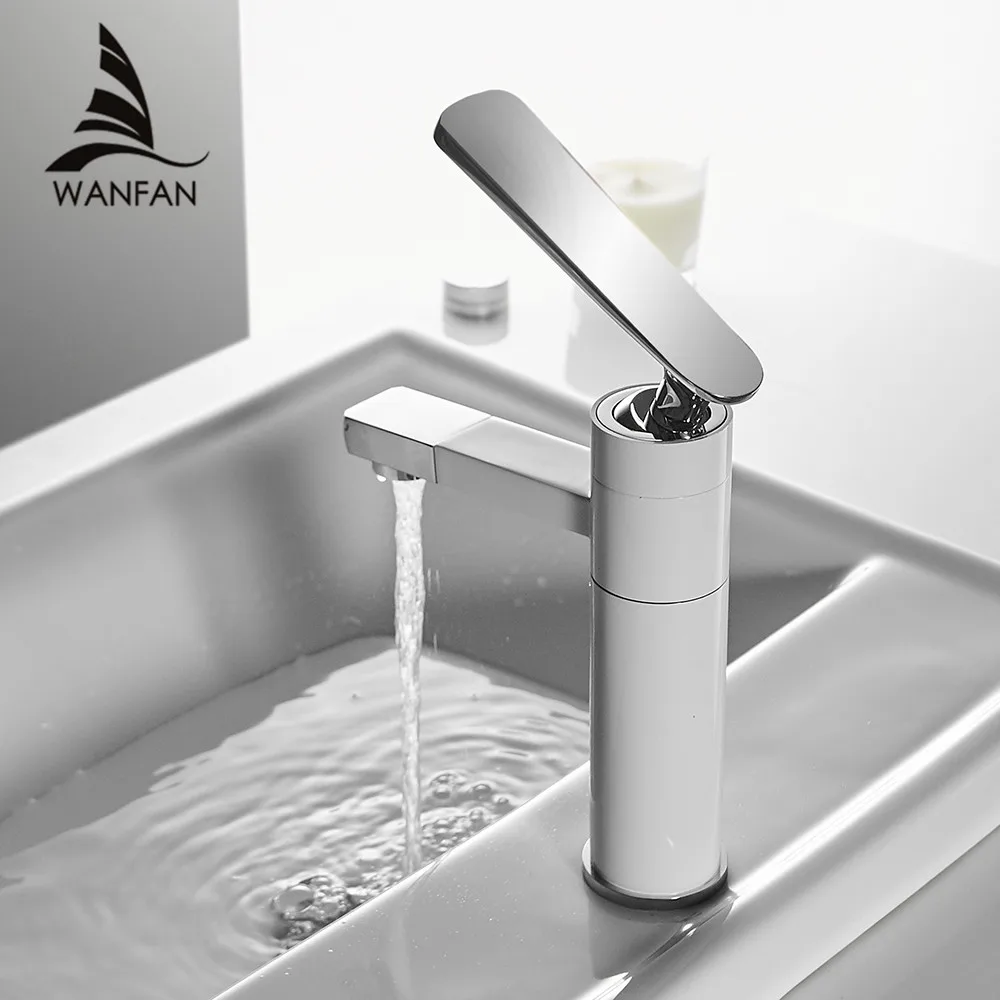 

Basin Faucet Brushed Nickel Faucet Tap Bathroom Sink Faucet Single Handle Hole Deck Mounted Wash Hot Cold Mixer Tap Crane 855018