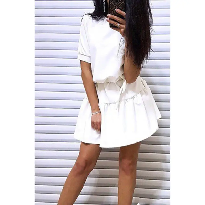 Sweet Dress Women Falbala Pleat Short Sleeve Casual Dresses Bandage Beach Party Dress Vestidos WS8422E
Sweet Dress Women Falbala Pleat Short Sleeve Casual Dresses Bandage Beach Party Dress Vestidos WS8422E