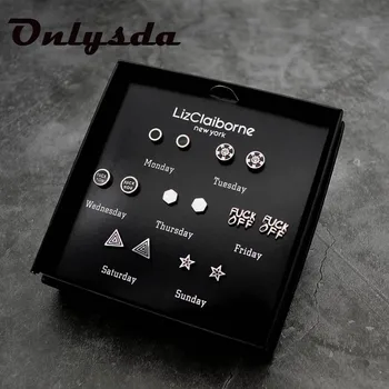 Onlysda Fashion Stainless Steel one Week Earrings Sets Needle Stud Earrings for Women Daily Best Valentine's Day Gift DZTZ001
Onlysda Fashion Stainless Steel one Week Earrings Sets Needle Stud Earrings for Women Daily Best Valentine's Day Gift DZTZ001