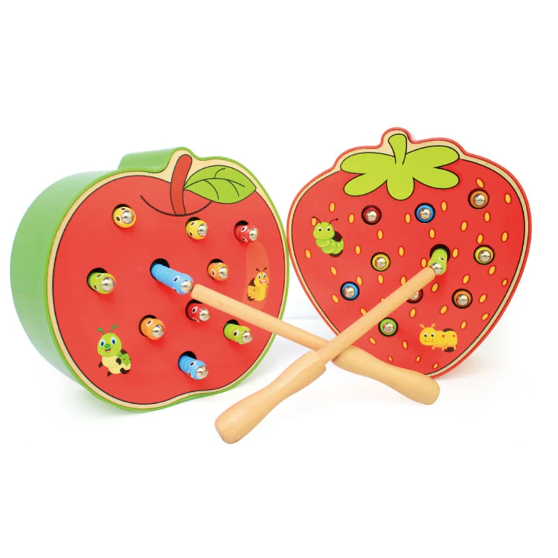 Игрушечные деревянные магнитные блоки для малышей милые игрушечные с фруктами