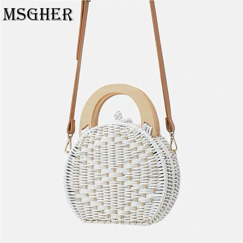MSGHER Round Rattan Beach Small Messenger Bag Single Shoulder Crossbody Hand Bag For Women Ladies Female Hand Woven Outdoor Bag
MSGHER Round Rattan Beach Small Messenger Bag Single Shoulder Crossbody Hand Bag For Women Ladies Female Hand Woven Outdoor Bag