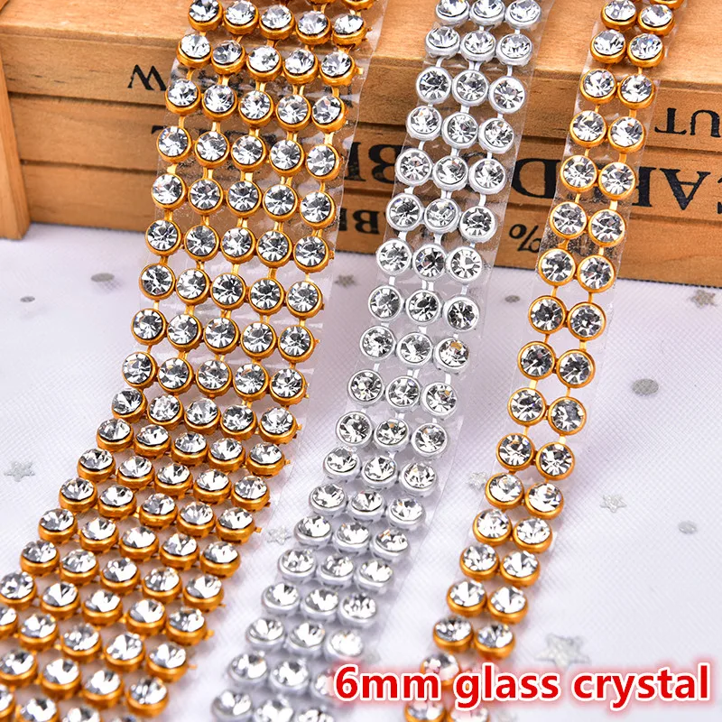 6mm 2/3/5Rows Iron on Rhinestone Mesh Trim Crystal in Silver Base with Back Glue for Bridal Dress,Cake banding,Wine and Wedding
6mm 2/3/5Rows Iron on Rhinestone Mesh Trim Crystal in Silver Base with Back Glue for Bridal Dress,Cake banding,Wine and Wedding