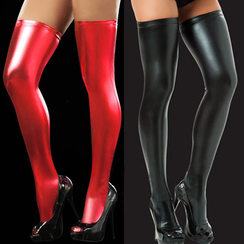 Women's Sexy Lingerie Latex Knee High Socks Black Silk Stockings Patent Leather Anti-skid Light Leather Gaotong Socks
Women's Sexy Lingerie Latex Knee High Socks Black Silk Stockings Patent Leather Anti-skid Light Leather Gaotong Socks