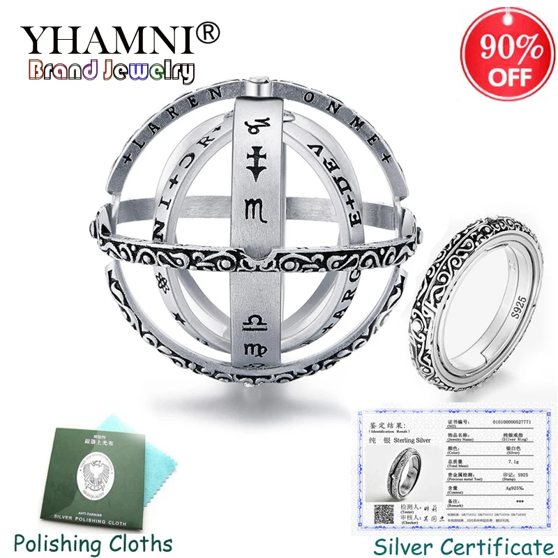 Sent Certificate! New Original 925 Silver Astronomical Ring Sphere Ball Ring Rotating Cosmic Rings for Couple Lover Gift Jewelry
Sent Certificate! New Original 925 Silver Astronomical Ring Sphere Ball Ring Rotating Cosmic Rings for Couple Lover Gift Jewelry