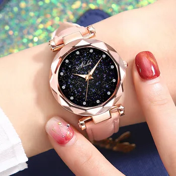 Hot Women Quartz Watch Round Star Dial Wrist Watch with Perforated Frosted Strap MSK66
Hot Women Quartz Watch Round Star Dial Wrist Watch with Perforated Frosted Strap MSK66