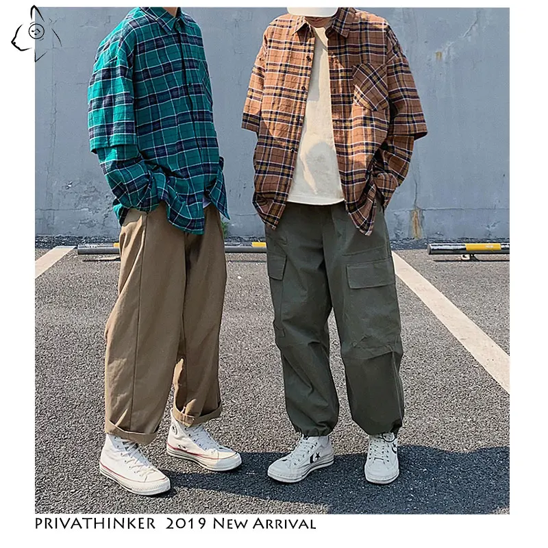 Privathinker Man New Streetwear 2019 Shirts Mens Pockets Hip Hop Shirts Japanese Male Loose Fake Two-piece Plaid Shirts Autumn
Privathinker Man New Streetwear 2019 Shirts Mens Pockets Hip Hop Shirts Japanese Male Loose Fake Two-piece Plaid Shirts Autumn