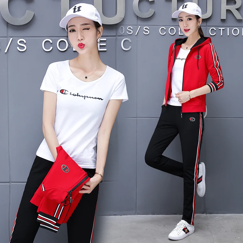 Set female spring and autumn fashion Korean long-sleeved large size thin casual wear hooded sweater three-piece suit Red black
Set female spring and autumn fashion Korean long-sleeved large size thin casual wear hooded sweater three-piece suit Red black