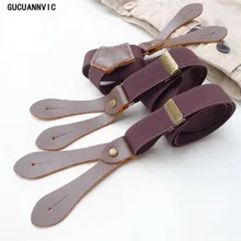 GUCUANNVIC Red brown 2.0cm wide Button Solid suspenders men women suspender Leisure fashion trend wild straps Send button DK024
GUCUANNVIC Red brown 2.0cm wide Button Solid suspenders men women suspender Leisure fashion trend wild straps Send button DK024