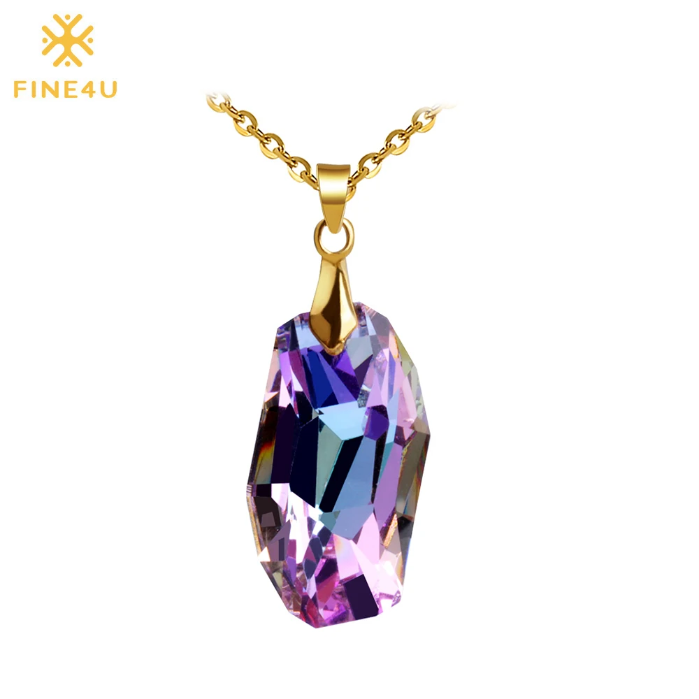 FINE4U N063 Irregular Shape Crystal Necklaces & Pendants 316 Stainless Steel Chain Necklace For Women Wedding Party Jewelry
FINE4U N063 Irregular Shape Crystal Necklaces & Pendants 316 Stainless Steel Chain Necklace For Women Wedding Party Jewelry