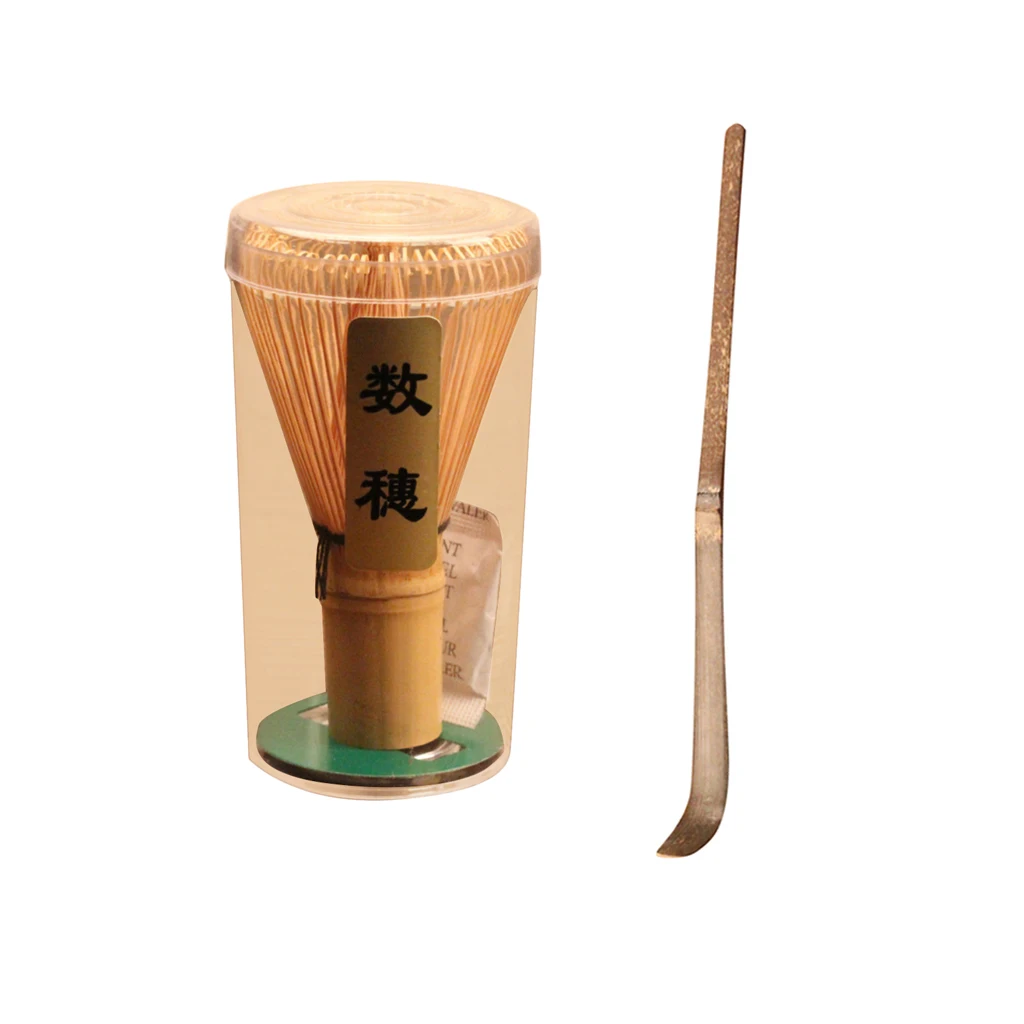 Bamboo Matcha Tea Whisk (60-70 Prong) with Tea Scoop Matcha Dinnerware Sets Kitchen Dining Tool